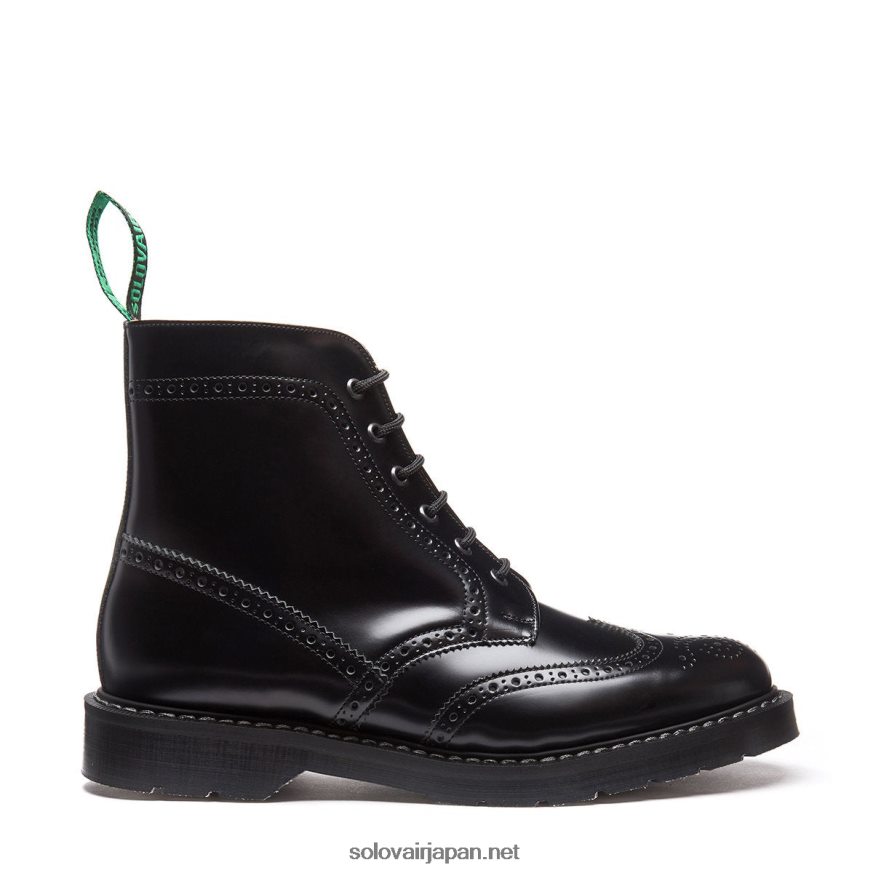 e38396e383a9e38383e382af_e3838fe382a4e382b7e383a3e382a4e383b3_6e382a2e382a4_e38396e383ade383bce382b0e38396e383bce38384_62tv.jpg ブラック ハイシャイン 6アイ ブローグブーツ 62tv250 Solovair 女性 - Image 1