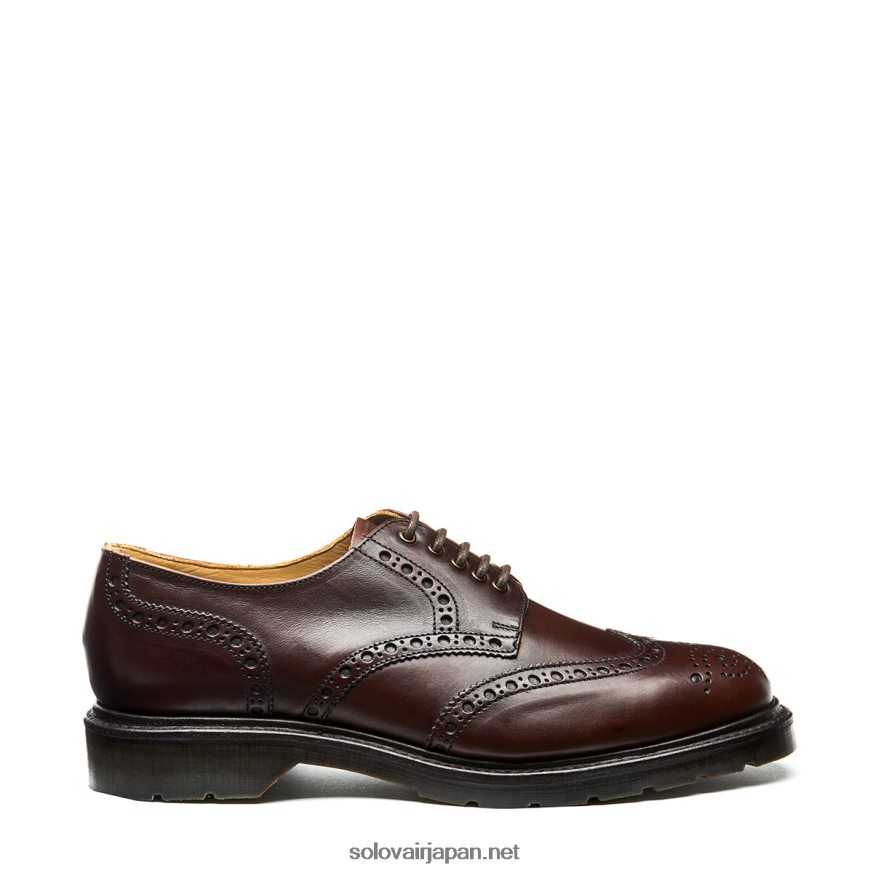 e88cb6e889b2e381ae_horween_5_e382a2e382a4_e382aee38396e382bde383b3_e38396e383ade383bce382b0_e382b7e383a5e383bce382ba_62tv167_solo.jpg 茶色の Horween 5 アイ ギブソン ブローグ シューズ 62tv167 Solovair 男性 - Image 1